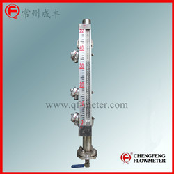 UHC-517C  Magnetical level gauge Chinese professional manufacture  [CHENGFENG FLOWMETER] alarm switch & 4-20mA out put  turnable flange connection Stainless steel tube