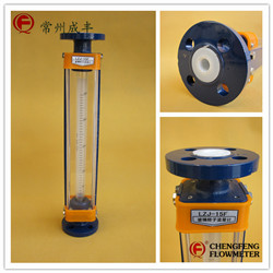 LZJ-15F PTFE lining glass tube flowmeter  anti-corrosion type  [CHENGFENG FLOWMETER] flange connector professional type selection